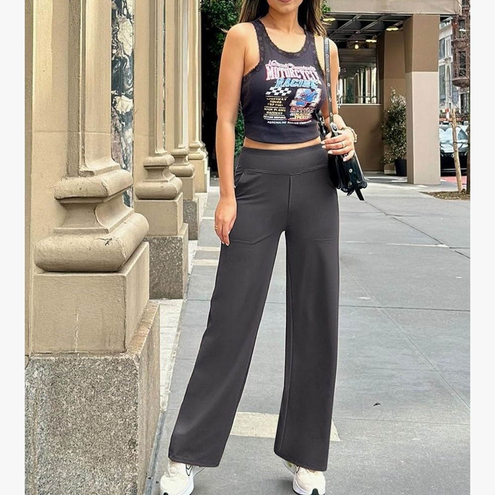 G4FREE Brand Gray Wide-Leg Pants